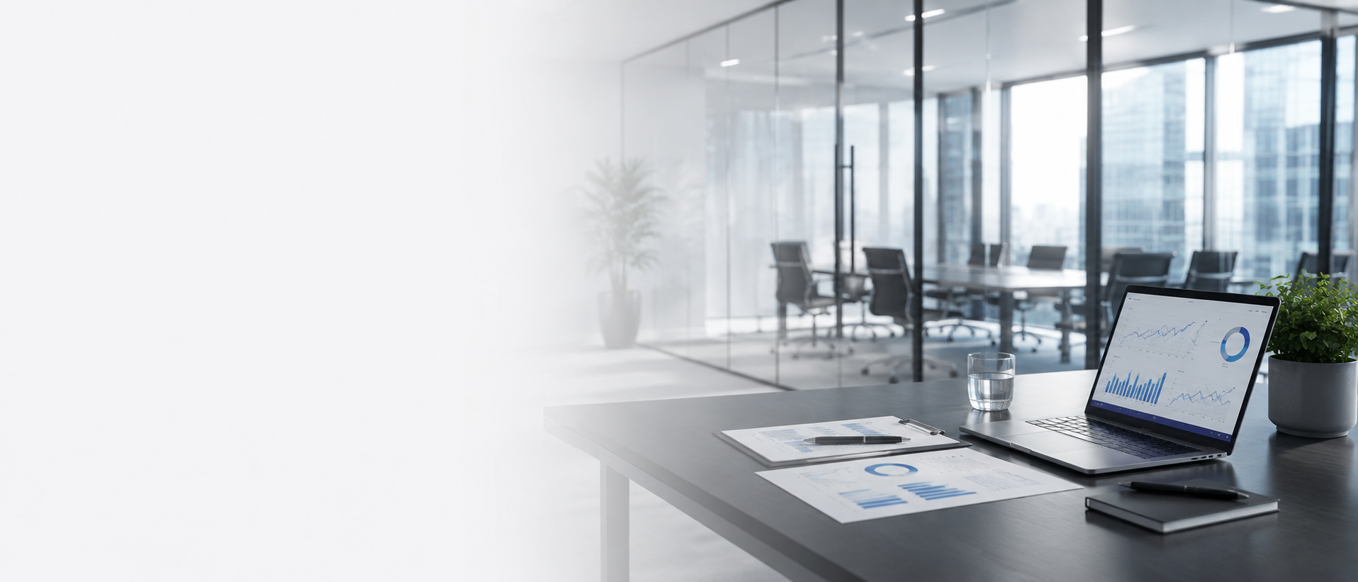 Professional corporate office and business consulting workspace with modern facilities